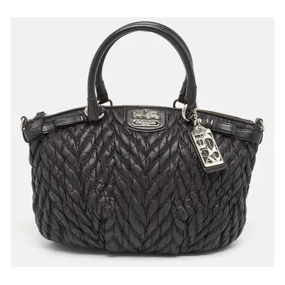 Coach Black Matelasse Nylon 70th Anniversary Madison Satchel