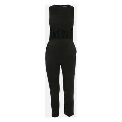 Elisabetta Franchi Black Crepe Sleeveless Jumpsuit