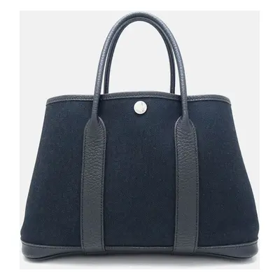 Hermes Black Canvas Garden Party TPM Handbag