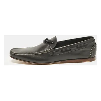 Hermes Black Leather Amico Loafers Size