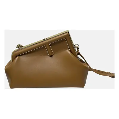 Fendi Brown Leather Clutch Bag