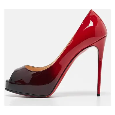 Christian Louboutin Red/Black Ombre Patent Leather New Very Prive Pumps Size