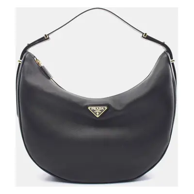 Prada Black Leather Hobo Bag