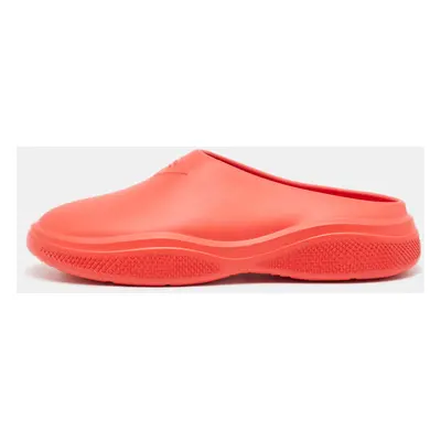 Prada Red Rubber Flat Mules Size