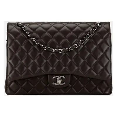 Chanel Black Maxi Classic Lambskin Double Flap