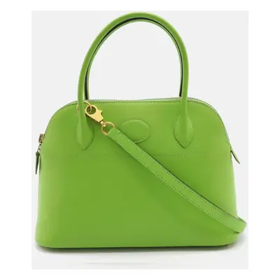 Hermes Green Leather Bolide Handbag