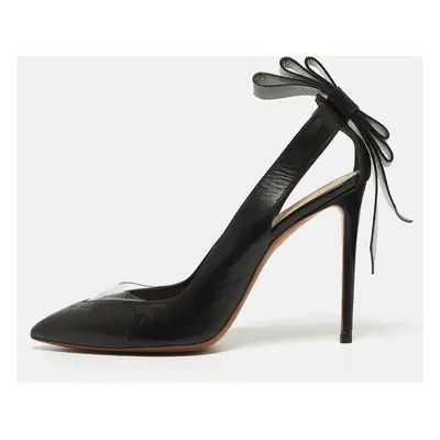 Nicholas Kirkwood Black Leather Bow Slingback Pumps Size