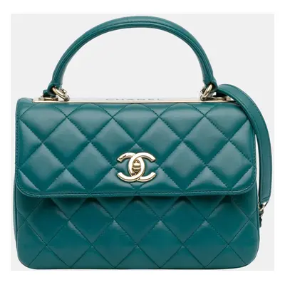 Chanel Green Small Quilted Lambskin Trendy CC Flap