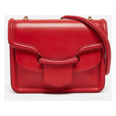 Alexander McQueen Red Leather Heroine Flap Shoulder Bag