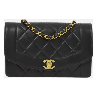 Chanel Black Lambskin Small Diana Shoulder Bag