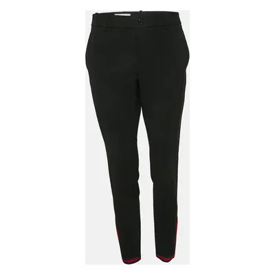 Gucci Black Cotton Blend Zip Detail Contrast Trimmed Skinny