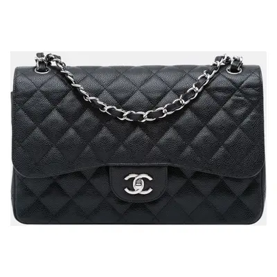 Chanel Black Jumbo Classic Caviar Double Flap