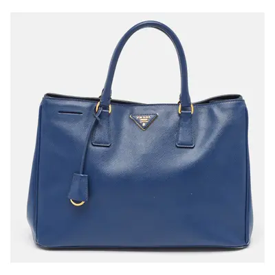 Prada Navy Blue Saffiano Lux Leather Large Gardener's Tote