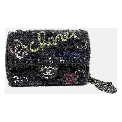 Chanel Multicolor Printed Sequin Mini Bag