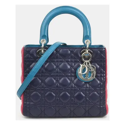 Christian Dior Lady Lambskin Purple X Pink Blue Green Handbag