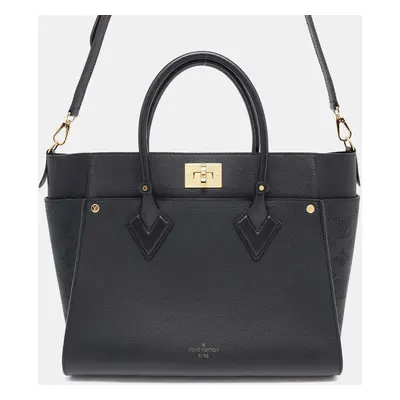 Louis Vuitton Noir Calf Leather Monogram Mahina On My Side GM Bag