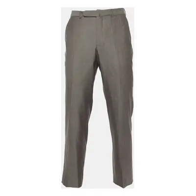 Ermenegildo Zegna Grey Wool & Silk Trofeo Regular Fit Trousers