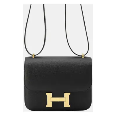 Hermes Black Epsom Leather Constance III Mini Shoulder Bag