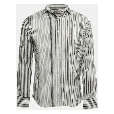 Etro White Stripe Cotton Button Front Shirt