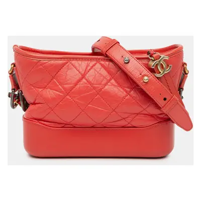 Chanel Red Small Aged Calfskin Gabrielle Crossbody