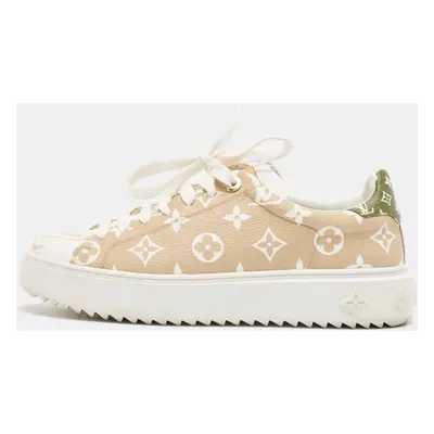 Louis Vuitton Beige/White Monogram Giant Canvas Time Out Sneakers Size 38.5