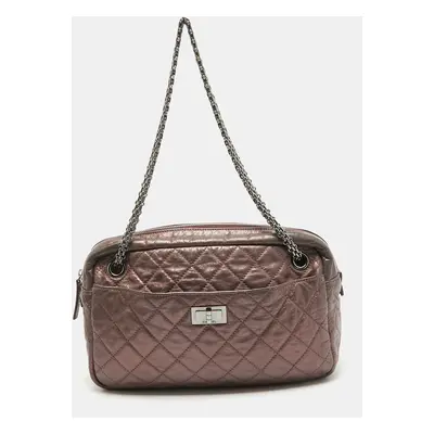 Chanel Metallic Pink Quilted Leather Reissue 2.55 Camera Bag