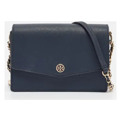 Tory Burch Navy Blue Leather Emerson Crossbody Bag