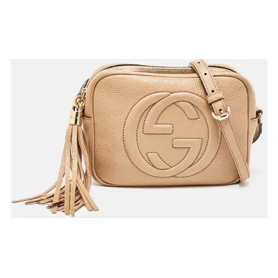 Gucci Beige Leather Soho Disco Crossbody Bag