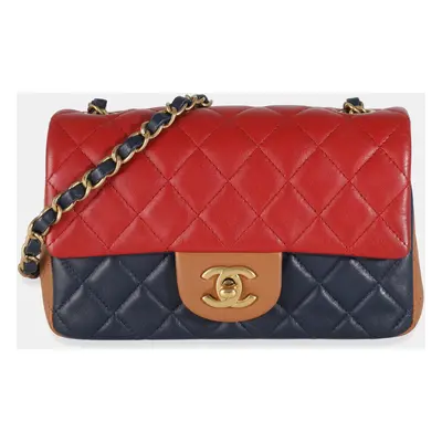 Chanel Tri-Colour Quilted Lambskin Mini Rectangular Flap Bag