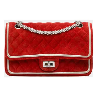 Chanel Red Medium Suede Re-issue 2.55 Double Flap