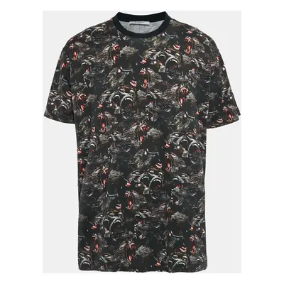 Givenchy Black Baboons Print Jersey Crew Neck T-Shirt