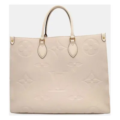 Louis Vuitton beige Monogram Empreinte On The Go GM Tote Bag