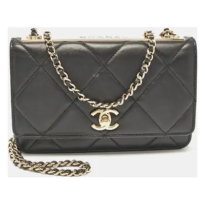 Chanel Black Quilted Leather Trendy CC Wallet on Chain