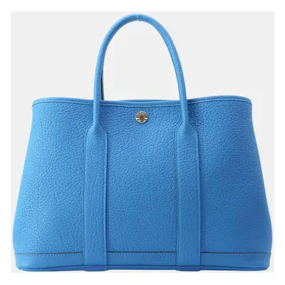 Hermes Garden Party Blue Zanzibar Negonda Leather Size TPM