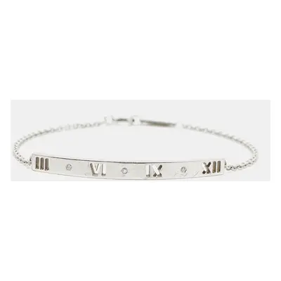 Tiffany & Co. Atlas Pirced Bar Diamonds 18k White Gold Bracelet