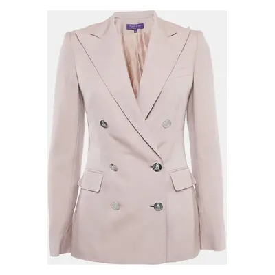 Ralph Lauren Purple Label Dusty Pink Cashmere Double Breasted Blazer