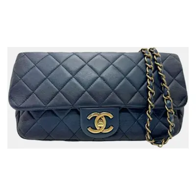 Chanel Navy Gold Lambskin Shoulder Bag