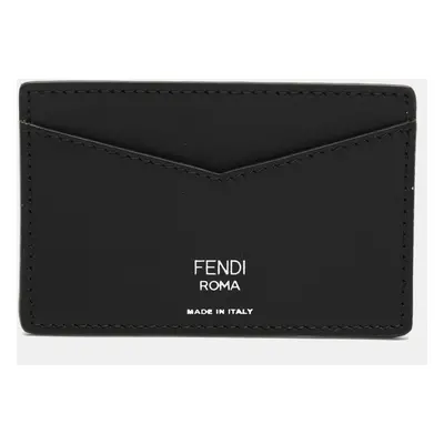 Fendi Black Coated Canvas and Leather Card Holder