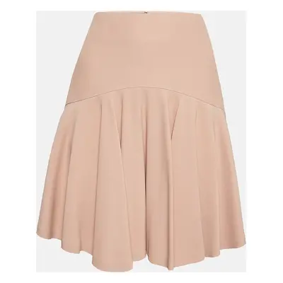 Alexander McQueen Beige Crepe Ruffle Mini Skirt