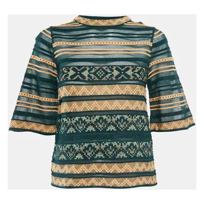 M Missoni Green Patterned Knit Top