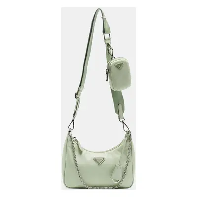 Prada Light Green Nylon Re-Edition Shoulder Bag