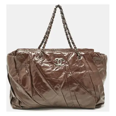 Chanel Choco Brown Twisted Glazed Leather Large Classic Tote