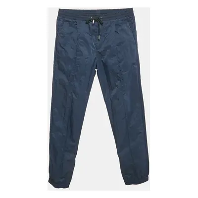 Dior Homme Navy Blue Nylon Zip Detail Pants