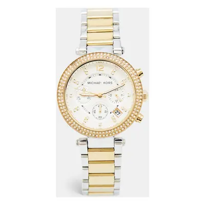 Michael Kors Silver White Dial Two-Tone Stainless Steel Parker MK5626 Women's Wristwatch