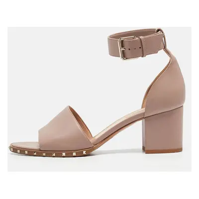 Valentino Beige Leather Ankle Strap Sandals Size