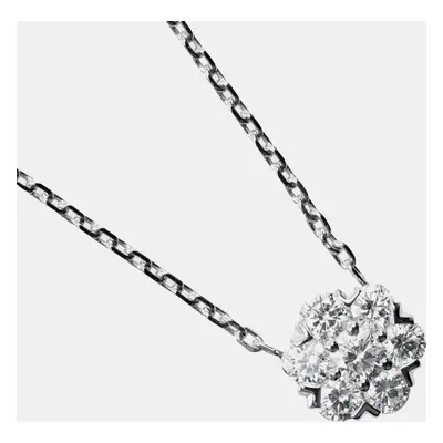 Van Cleef & Arpels 18K White Gold Diamond Fleurette Necklace