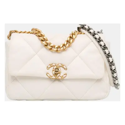 Chanel White Medium Lambskin Flap