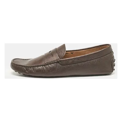 Tod's Brown Leather Penny Slip On Loafers Size