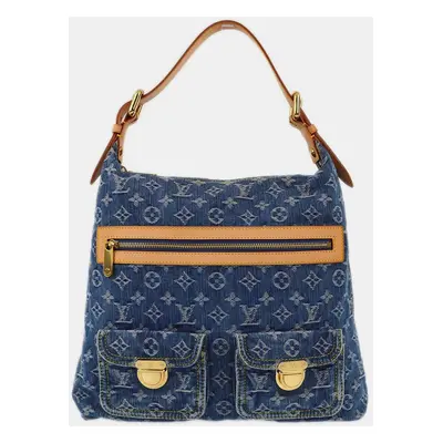 Louis Vuitton Blue Monogram Denim and Vachetta Leather Mini Pleaty Shoulder Bag