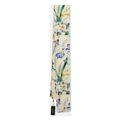 Dolce & Gabbana White Floral Print Stretch Silk Hijab Scarf